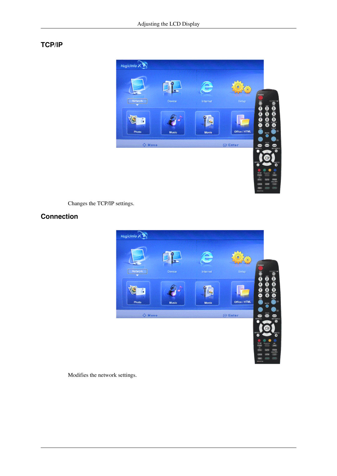 Samsung 460MXN, 400MXN user manual Tcp/Ip, Connection 