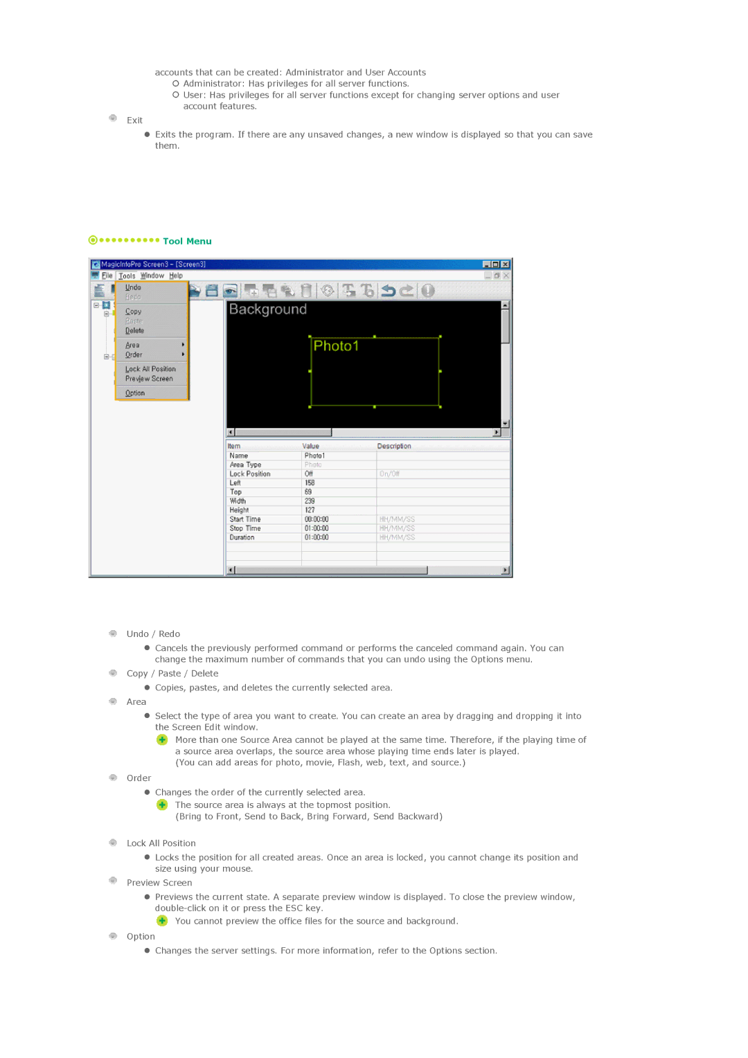 Samsung 460MXN, 400MXN user manual Tool Menu 