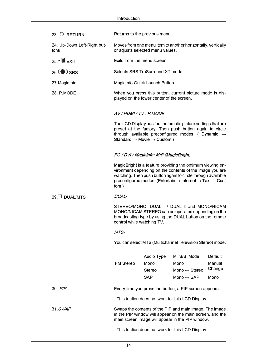 Samsung 460TMn user manual Standard → Movie → Custom, Tom 