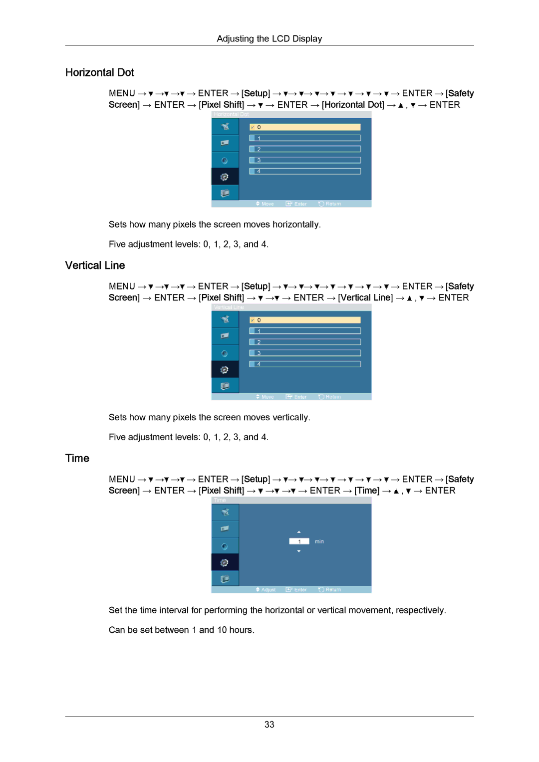 Samsung 460TMn user manual Horizontal Dot, Vertical Line 