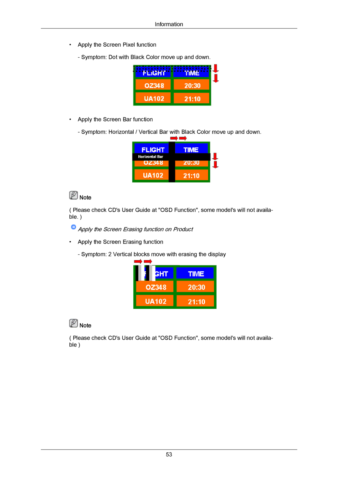 Samsung 460TMn user manual Apply the Screen Erasing function on Product 