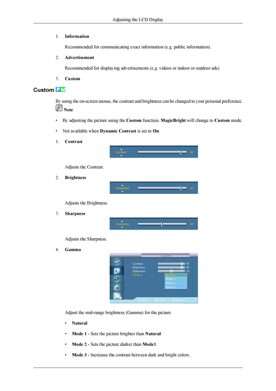 Samsung SL46B, 460TS-3, 400TS-3 user manual Custom 