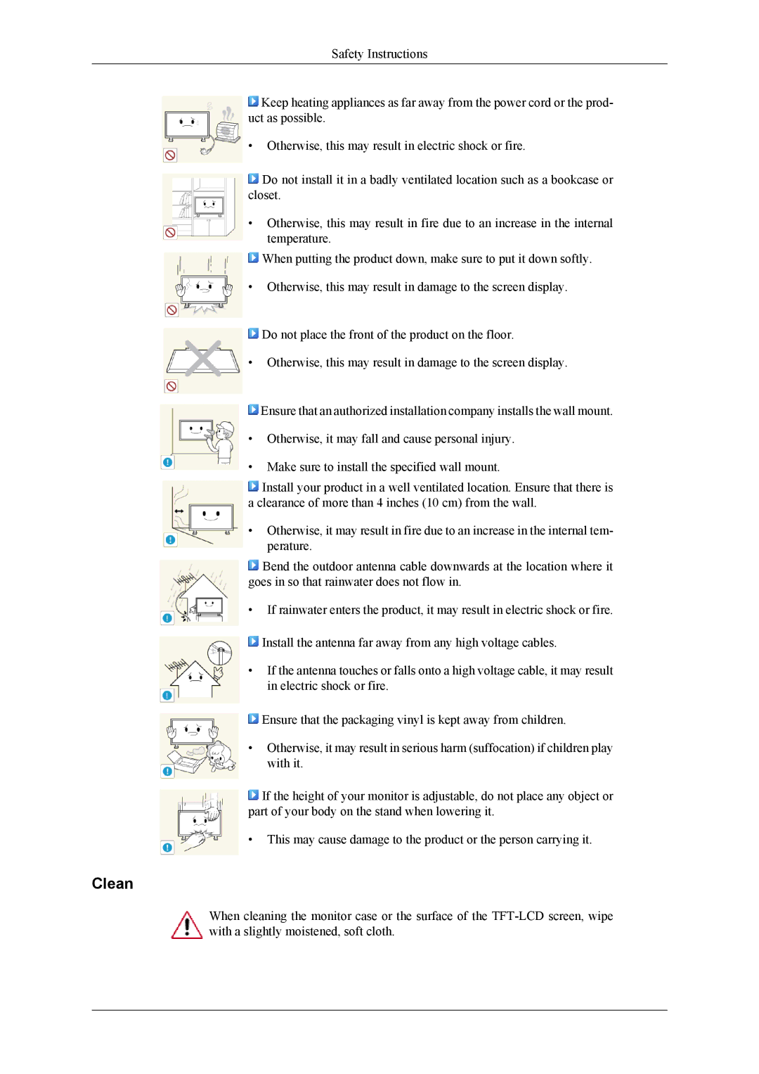 Samsung 400TS-3, 460TS-3, SL46B user manual Clean 