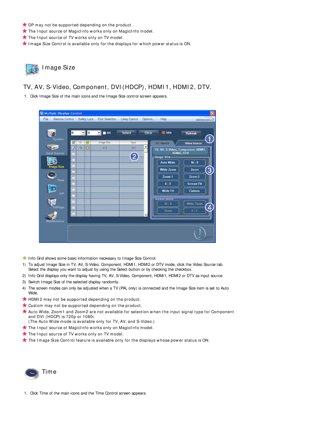 Samsung 460TS-3, 400TS-3, SL46B user manual Time 