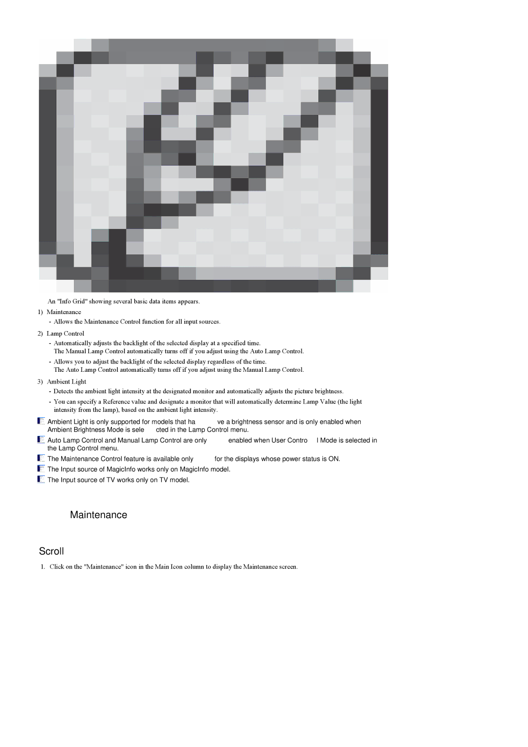 Samsung 460TS-3, 400TS-3, SL46B user manual Maintenance Scroll 