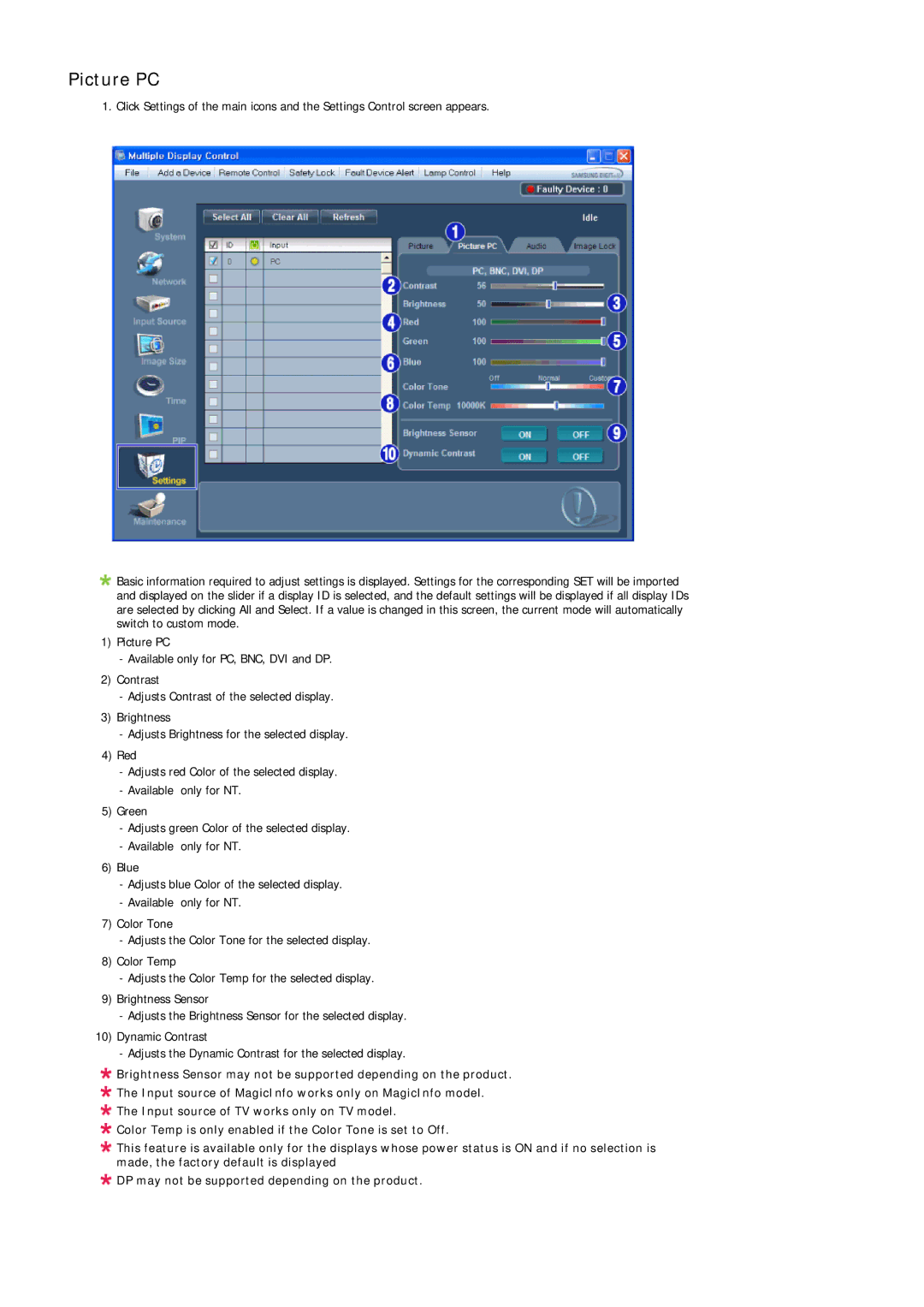 Samsung 460TS-3, 400TS-3, SL46B user manual Picture PC 