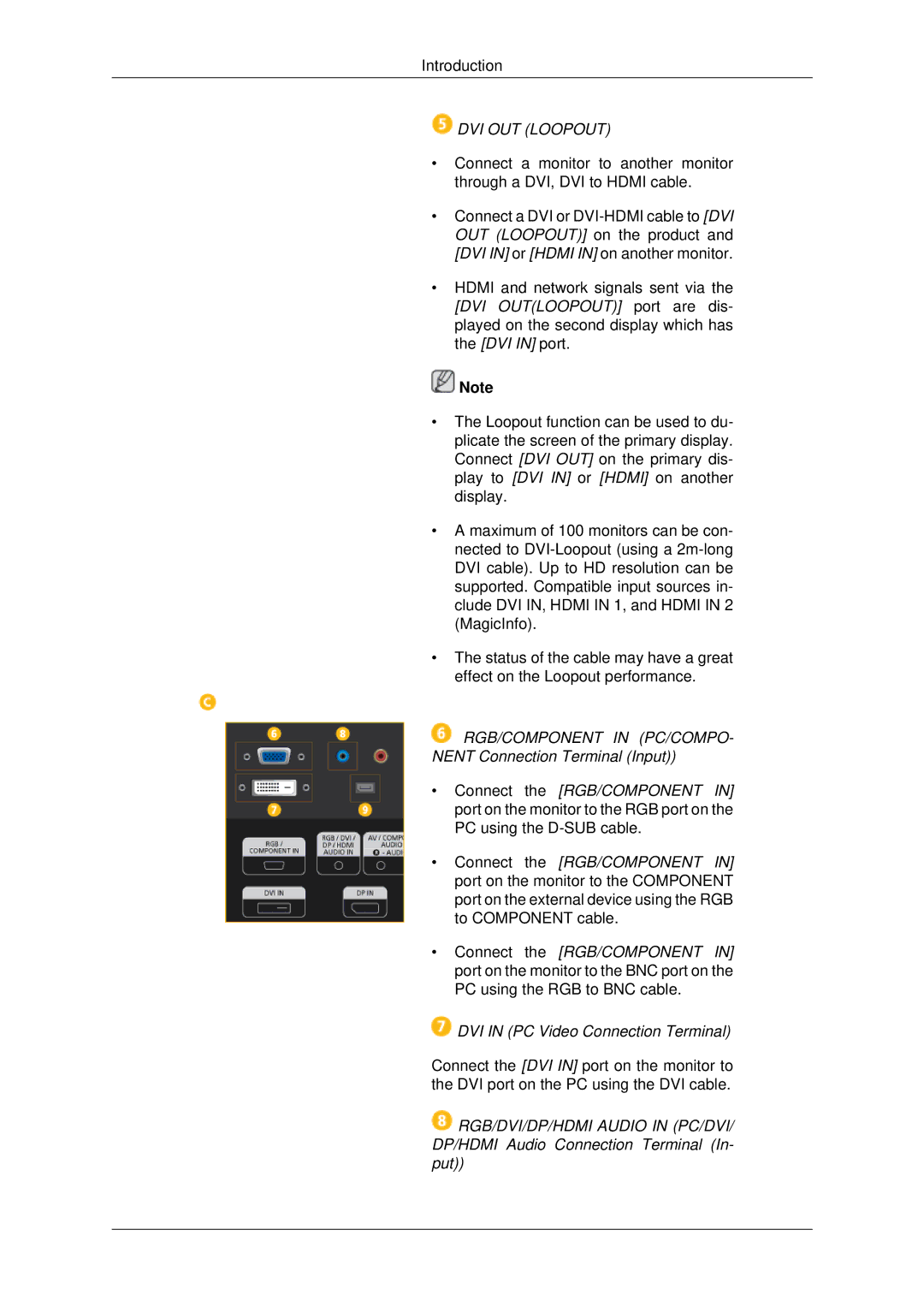 Samsung 460UTn2-UD2, 460UTN-B, 460UTN-2, 460UT-B, 460UT-2 user manual DVI OUT Loopout 