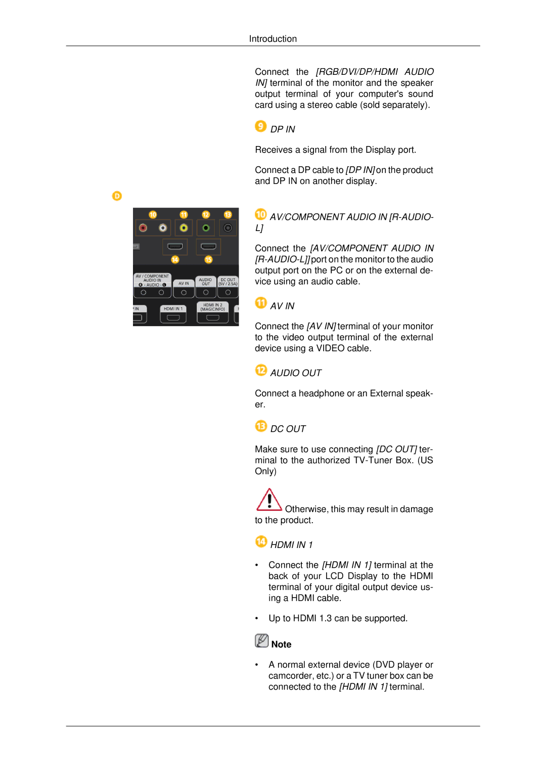 Samsung 460UTN-B, 460UTN-2, 460UT-B, 460UT-2, 460UTn2-UD2 user manual Audio OUT 