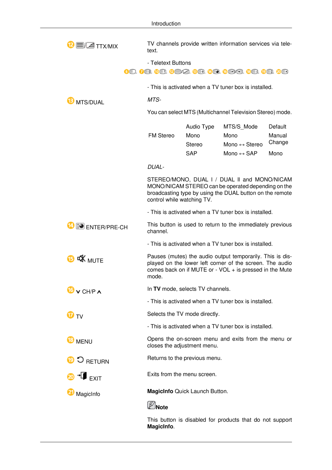 Samsung 460UTN-B, 460UTN-2, 460UT-B, 460UT-2, 460UTn2-UD2 user manual Mts 