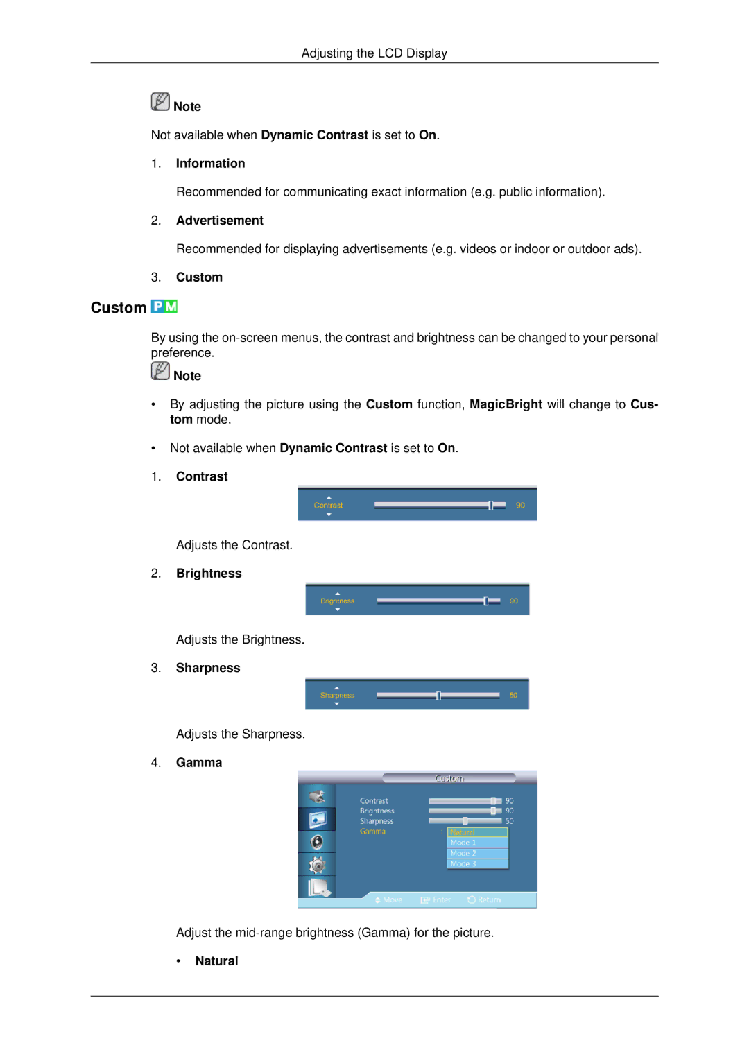 Samsung 460UT-B, 460UTN-B, 460UTN-2, 460UT-2, 460UTn2-UD2 user manual Custom 