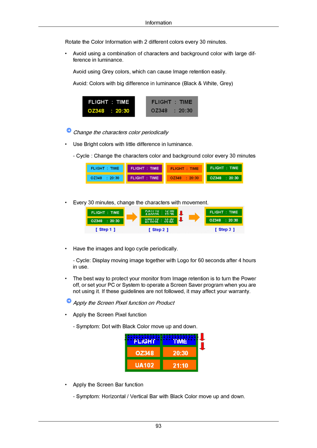 Samsung 460UT-2, 460UTN-B, 460UTN-2, 460UT-B user manual Change the characters color periodically 