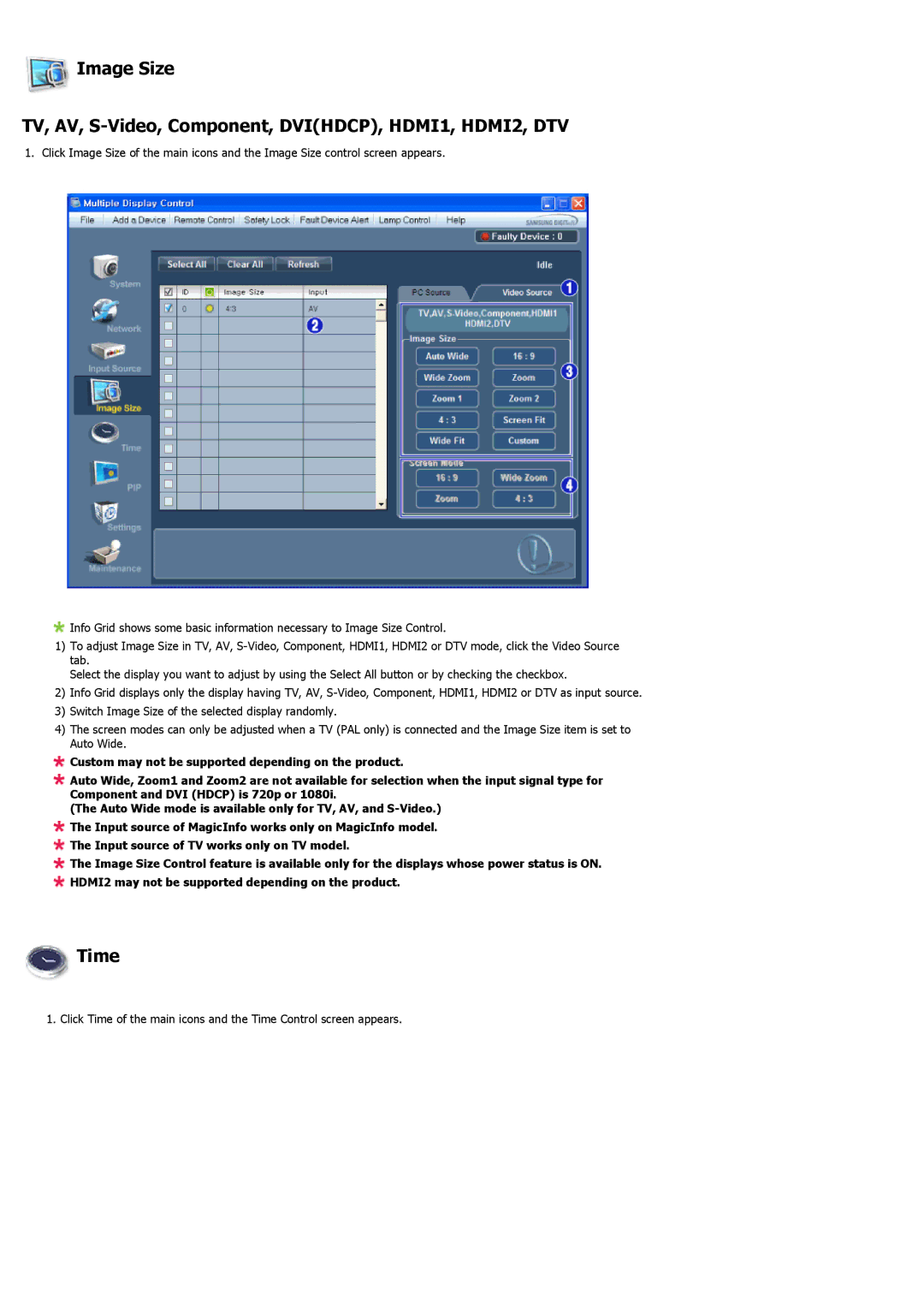 Samsung 460UT-2, 460UTN-B, 460UTN-2, 460UT-B user manual Time 