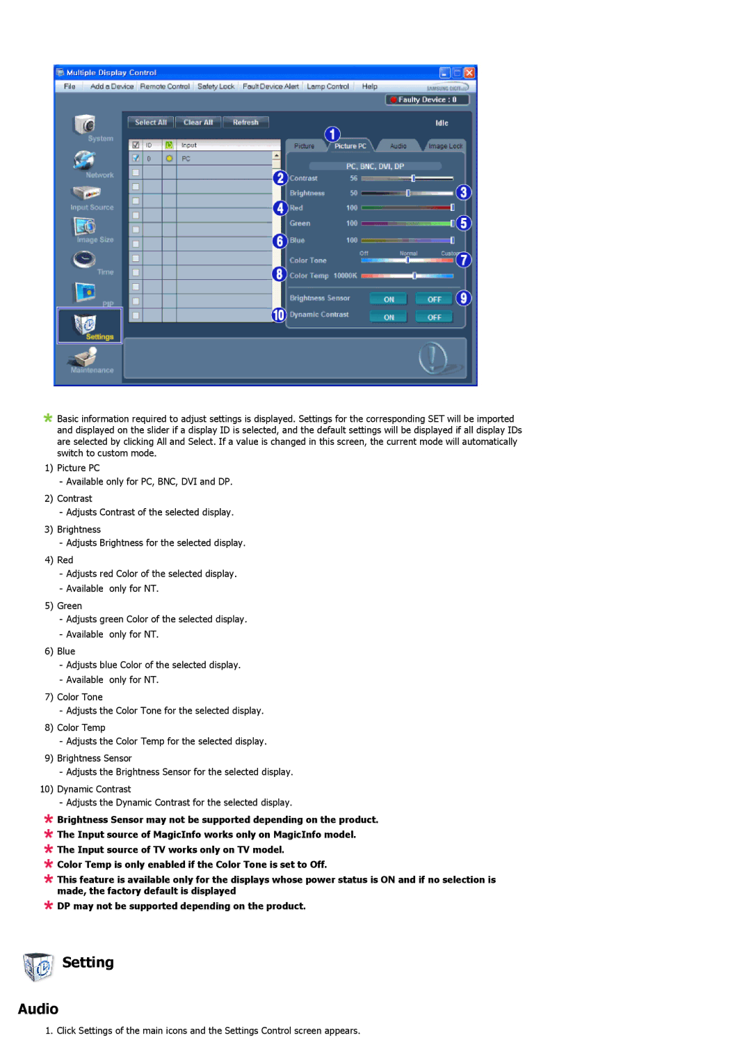 Samsung 460UTN-2, 460UTN-B, 460UT-B, 460UT-2 user manual Setting Audio 