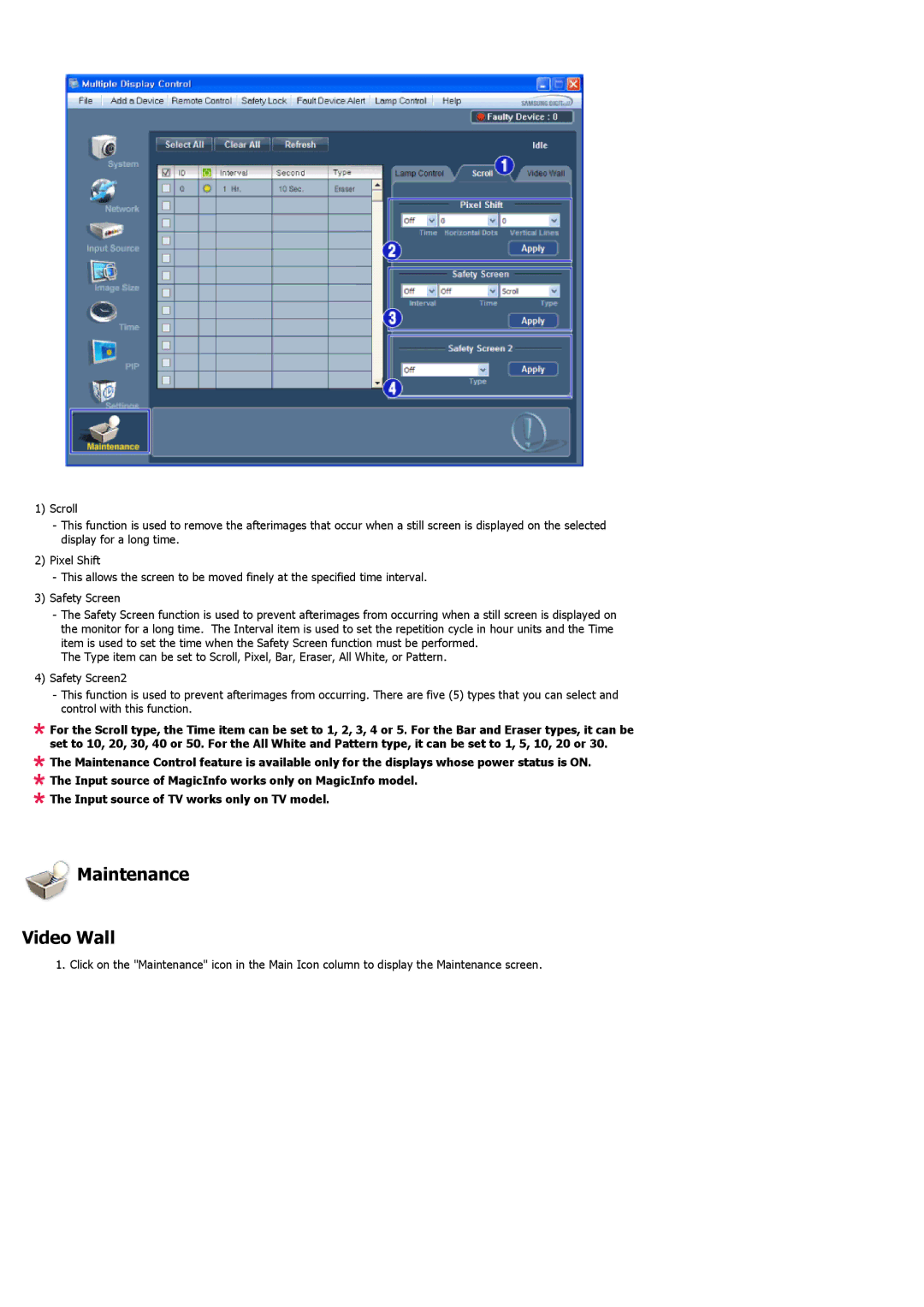 Samsung 460UTN-2, 460UTN-B, 460UT-B, 460UT-2 user manual Maintenance Video Wall 