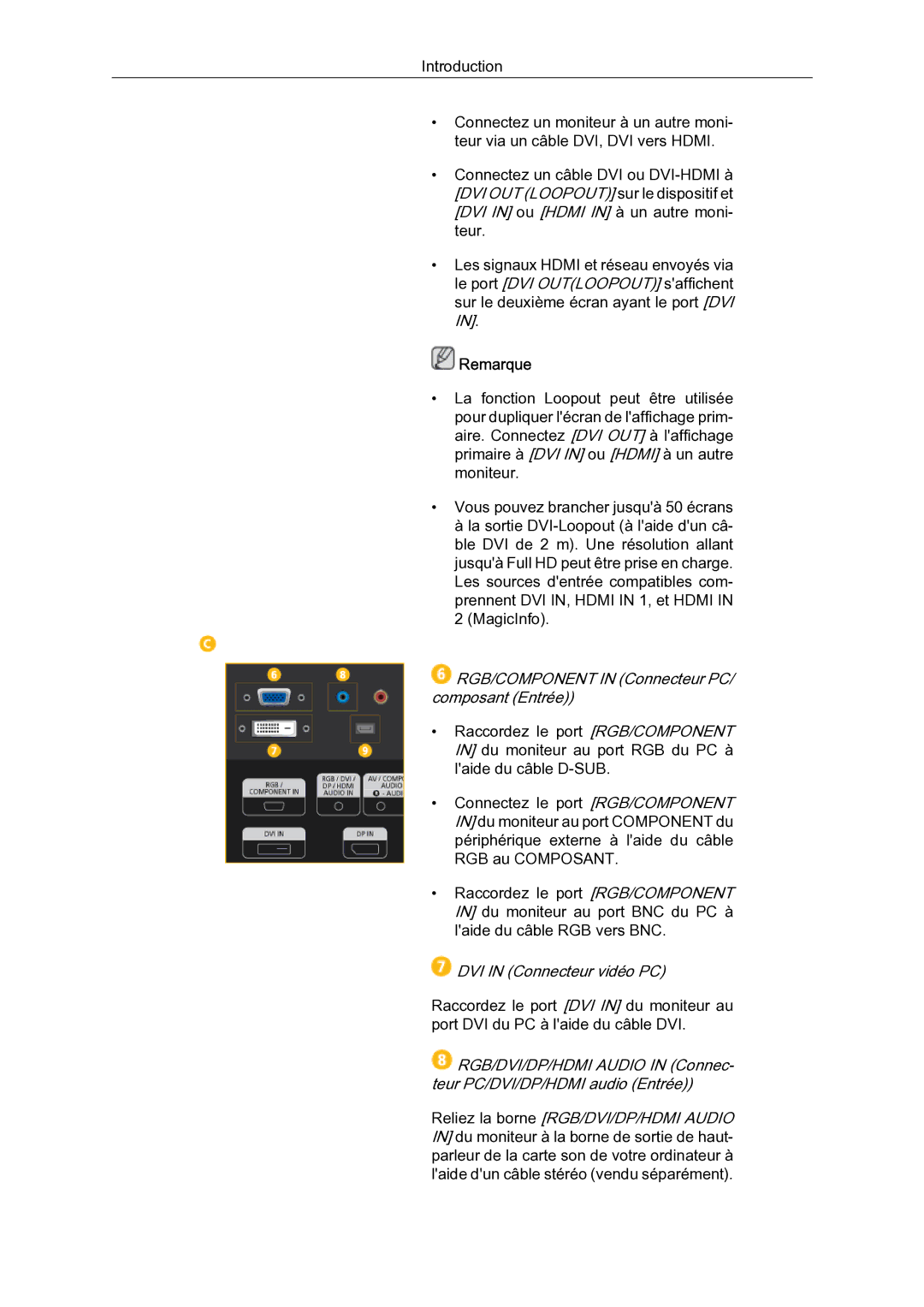 Samsung 460UTN-B, 460UTN-2, 460UT-B quick start DVI in Connecteur vidéo PC 