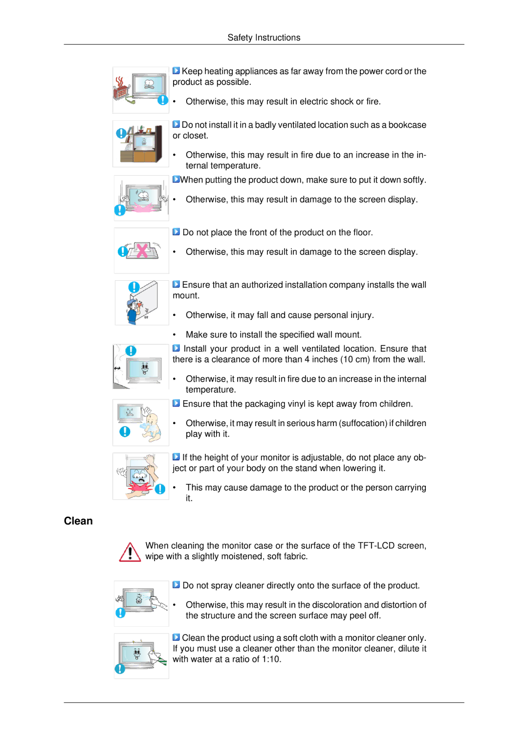 Samsung 460UX-2, 460UXN-2, 400UX-2, 400UXN-2 user manual Clean 