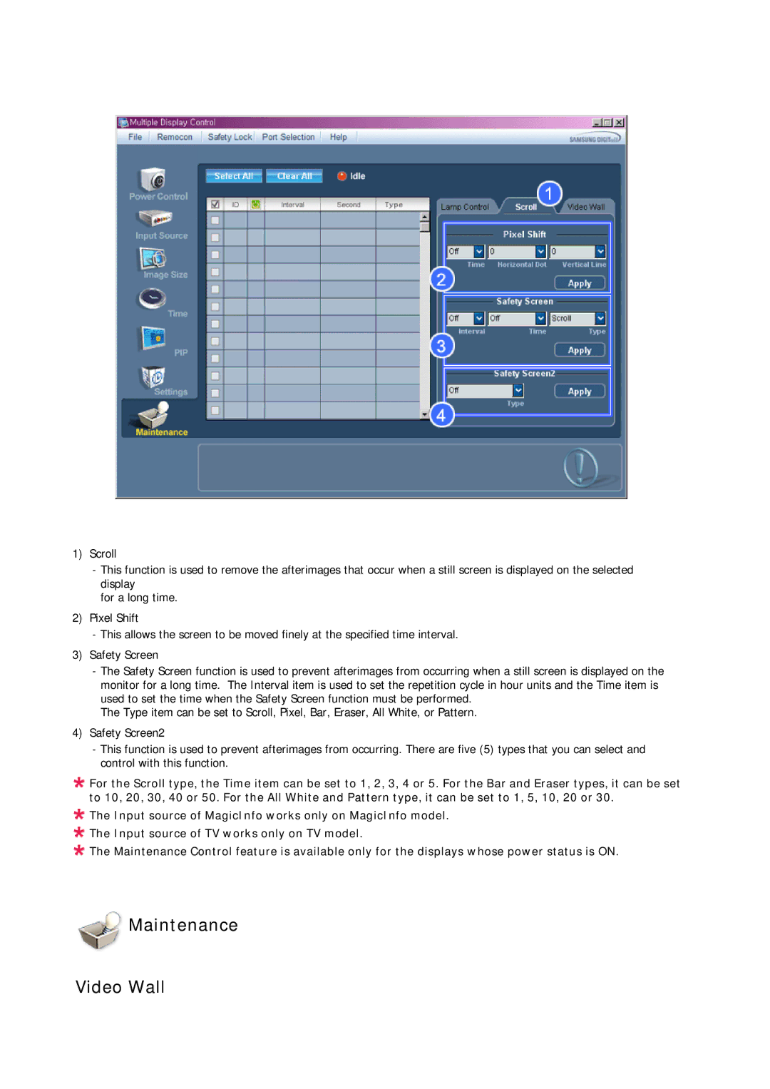 Samsung 400UXN-2, 460UX-2, 460UXN-2, 400UX-2 user manual Maintenance Video Wall 