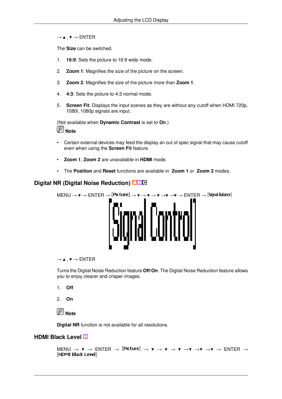 Samsung 400UXN-2, 460UX-2, 460UXN-2, 400UX-2 user manual Digital NR Digital Noise Reduction, Off 