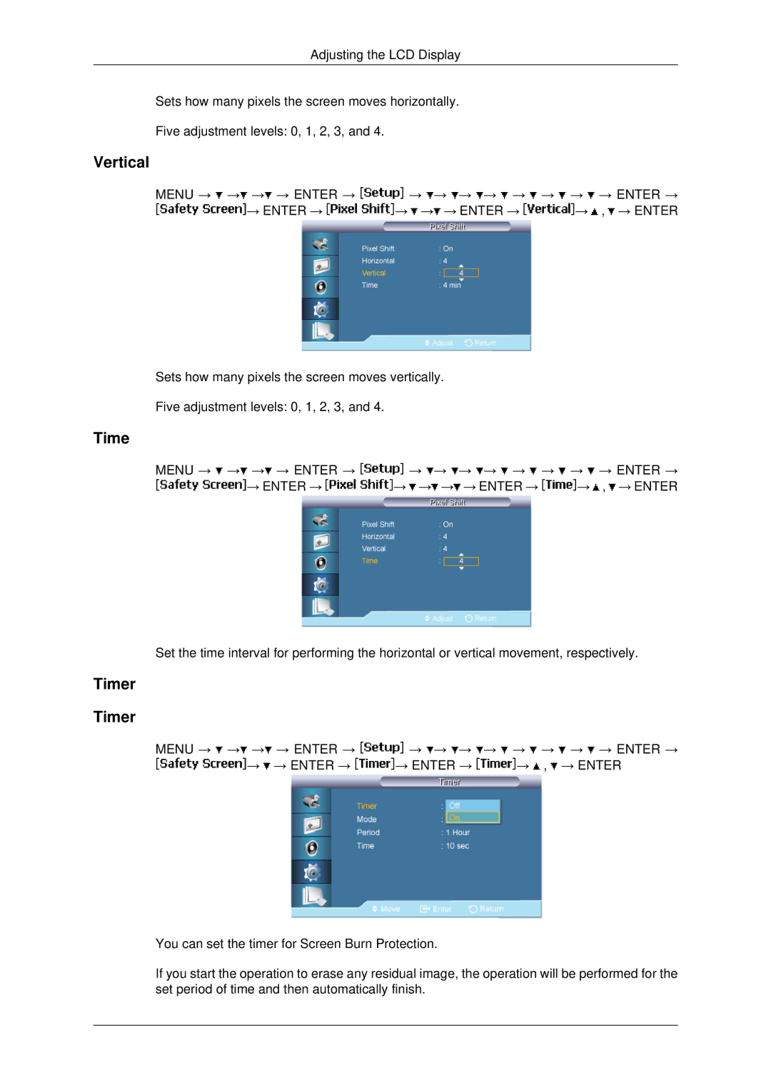 Samsung 460UXN-2, 460UX-2, 400UX-2, 400UXN-2 user manual Timer 