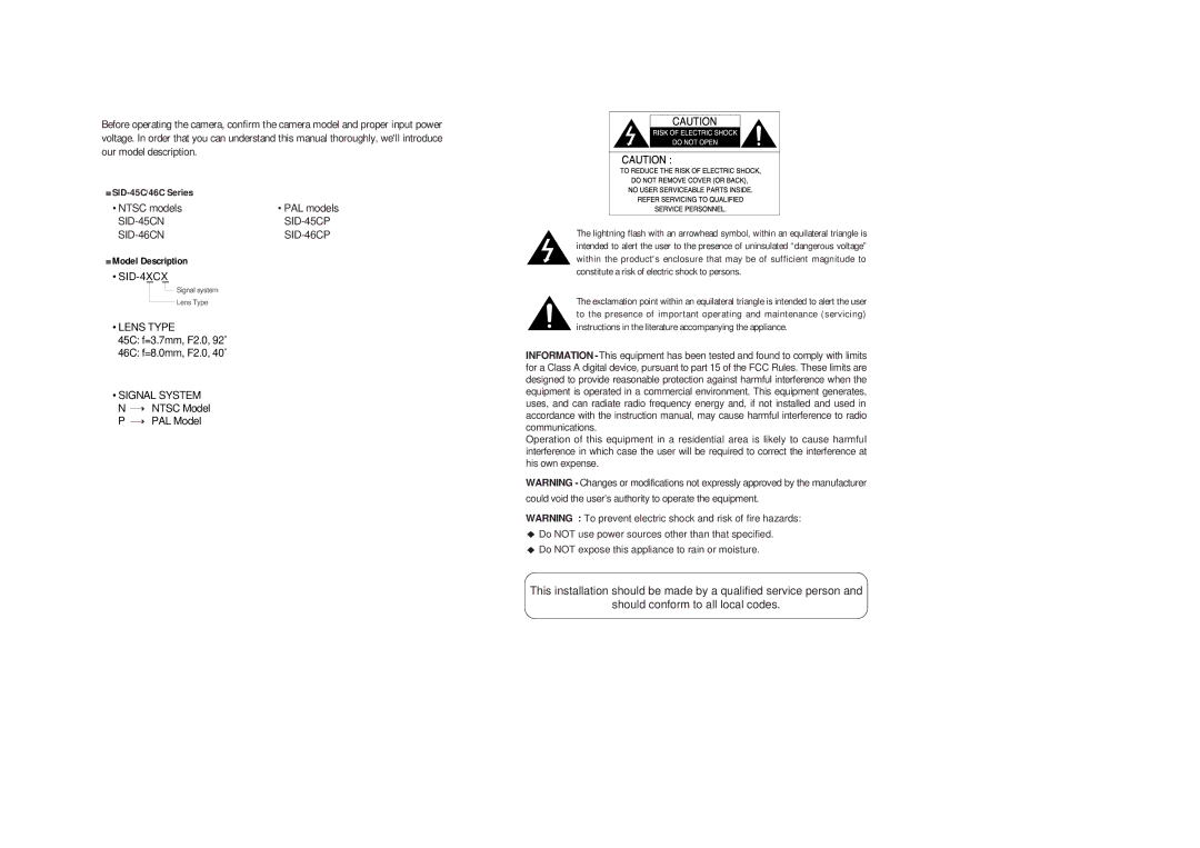 Samsung user manual SID-45C/46C Series 