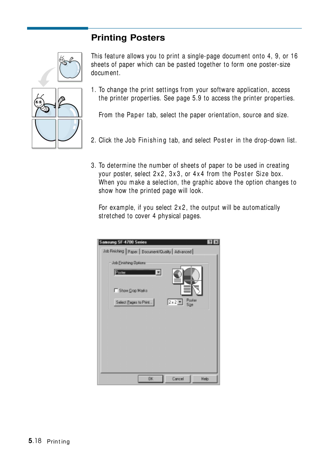 Samsung 4700 manual Printing Posters 