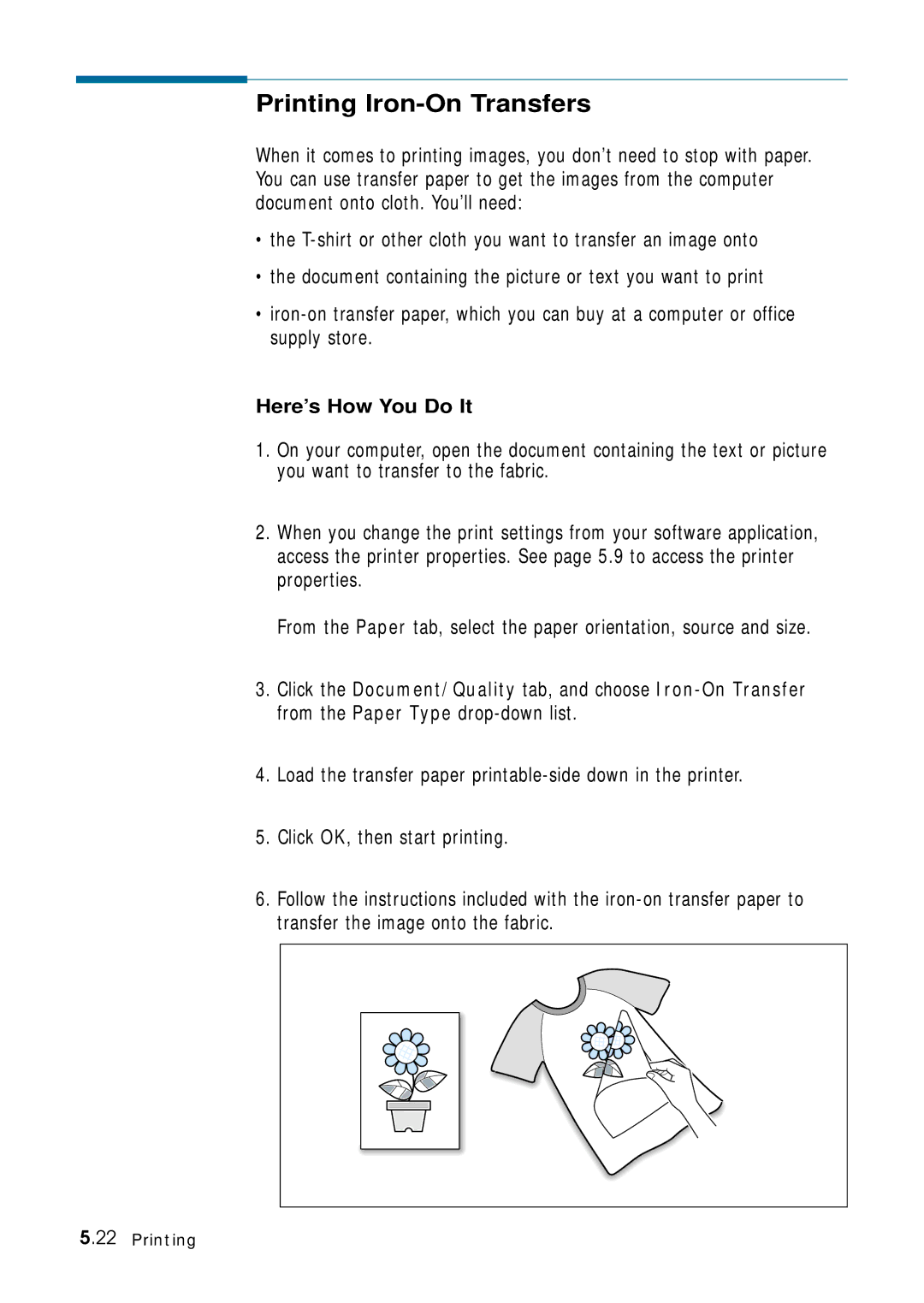 Samsung 4700 manual Printing Iron-On Transfers, Here’s How You Do It 