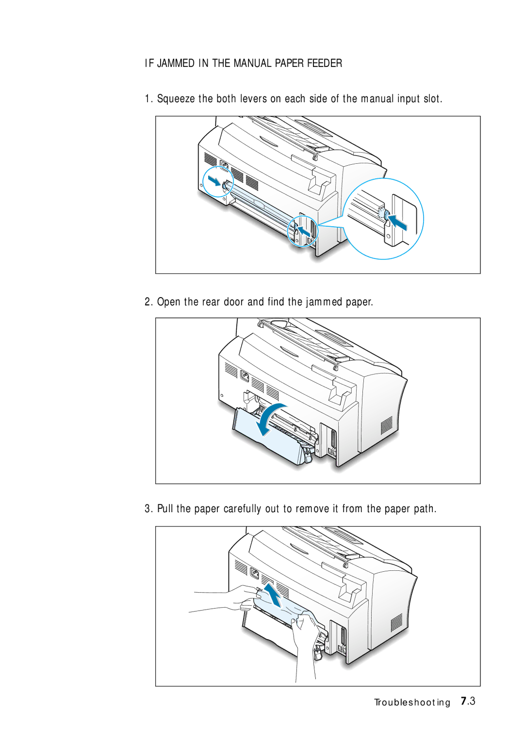 Samsung 4700 manual If Jammed in the Manual Paper Feeder 