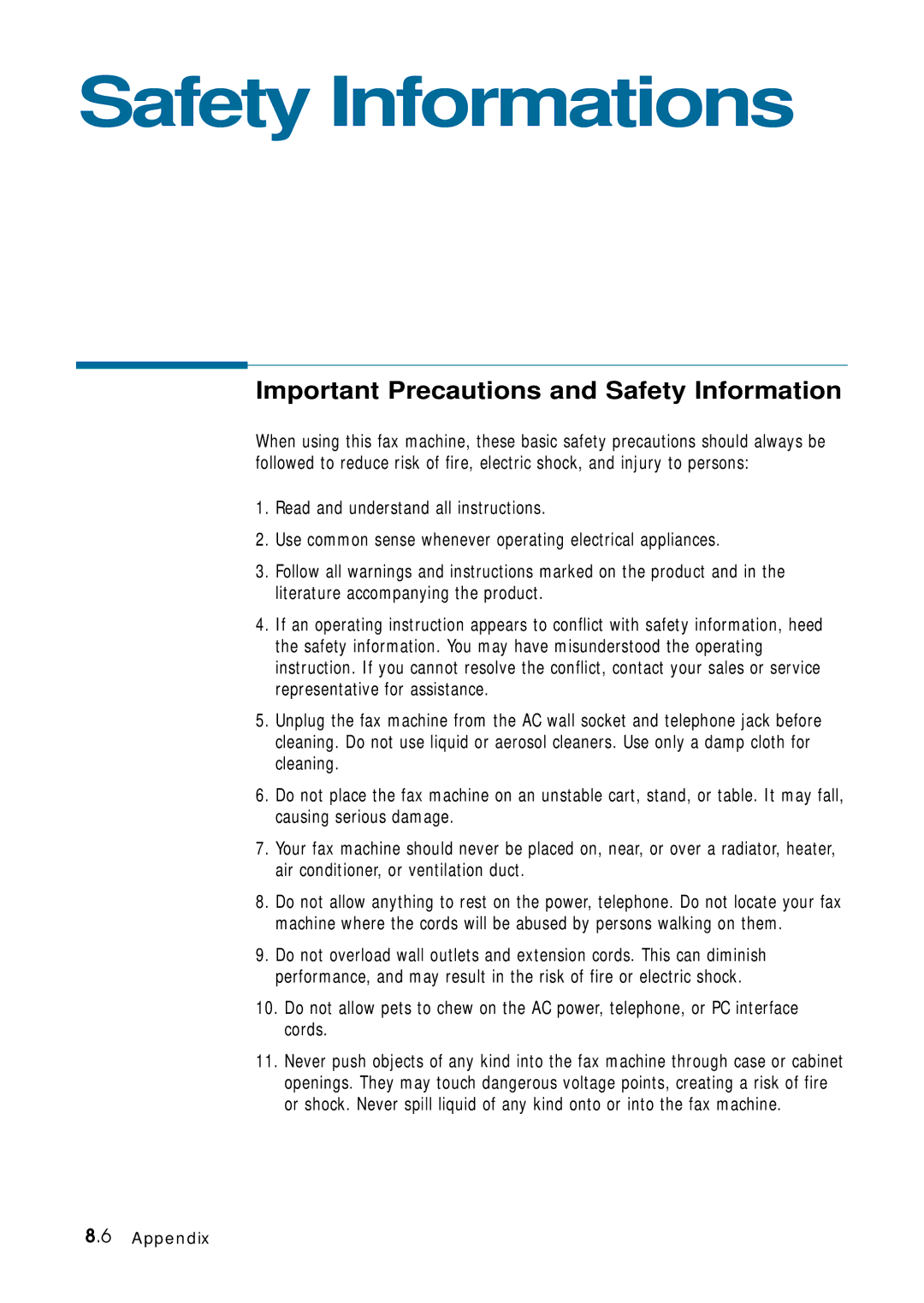 Samsung 4700 manual Safety Informations, Important Precautions and Safety Information 