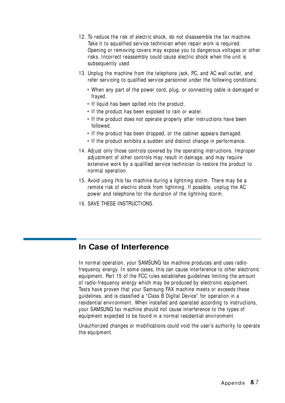 Samsung 4700 manual Case of Interference 