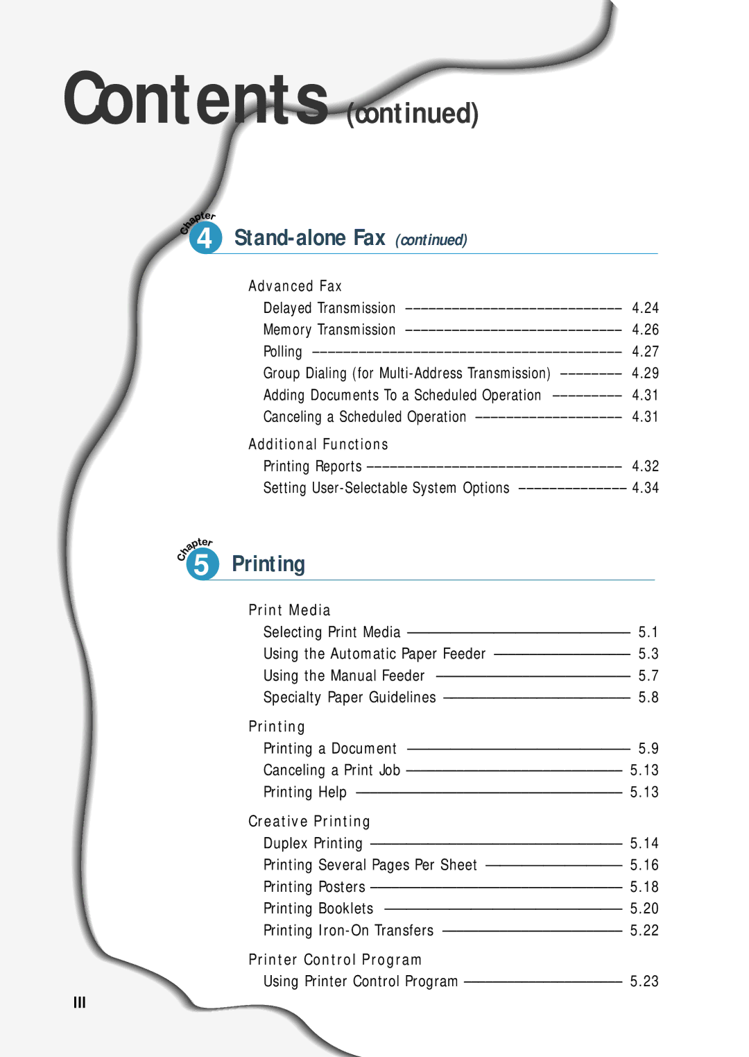 Samsung 4700 manual Contents 