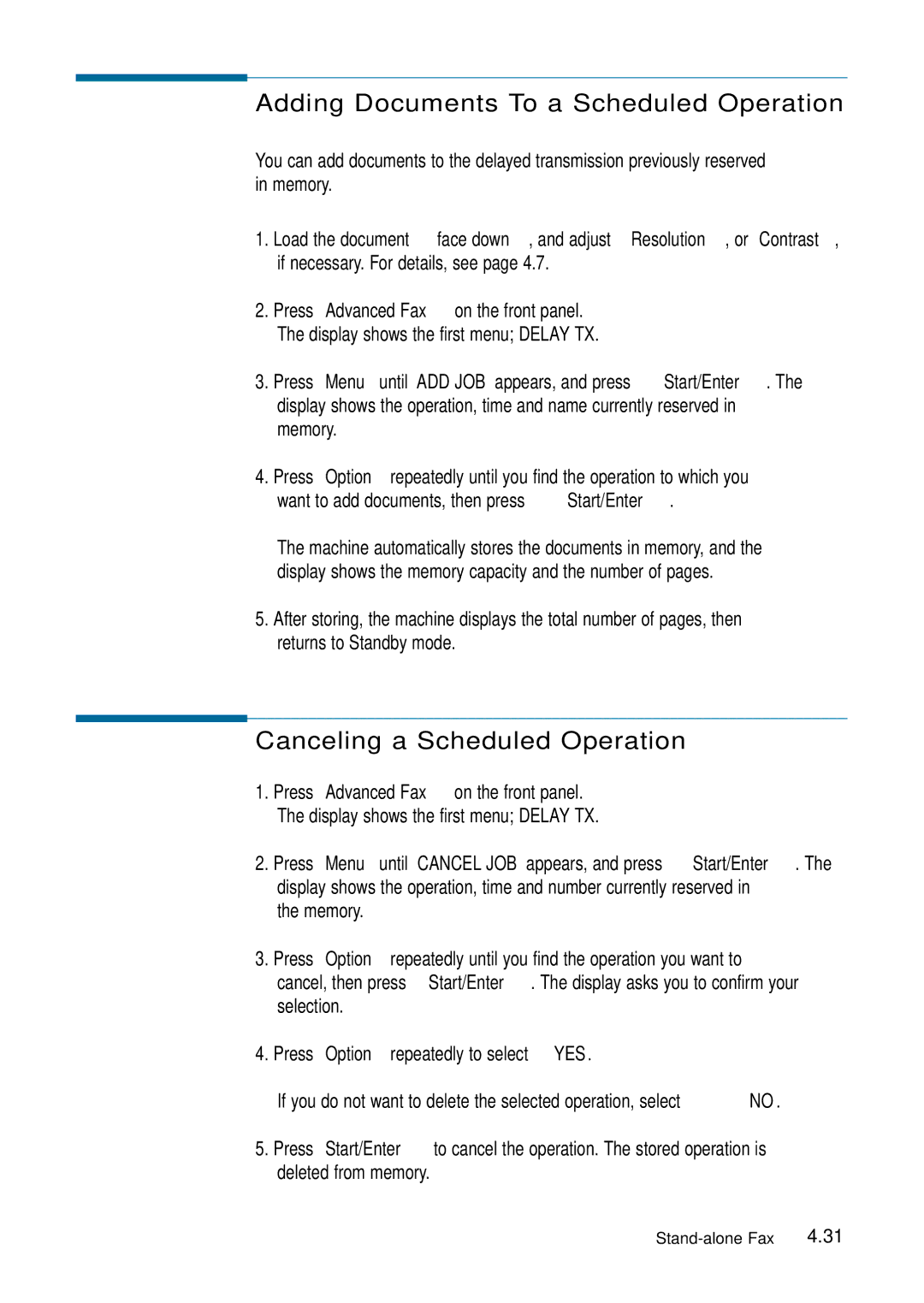 Samsung 4700 manual Adding Documents To a Scheduled Operation 