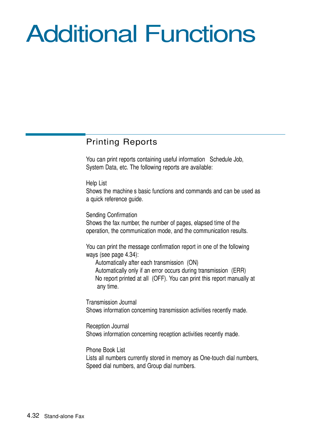 Samsung 4700 manual Additional Functions 