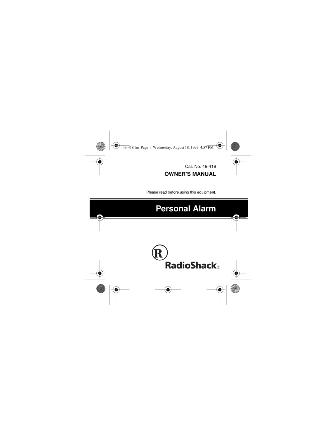 Samsung 49-418 owner manual Personal Alarm 