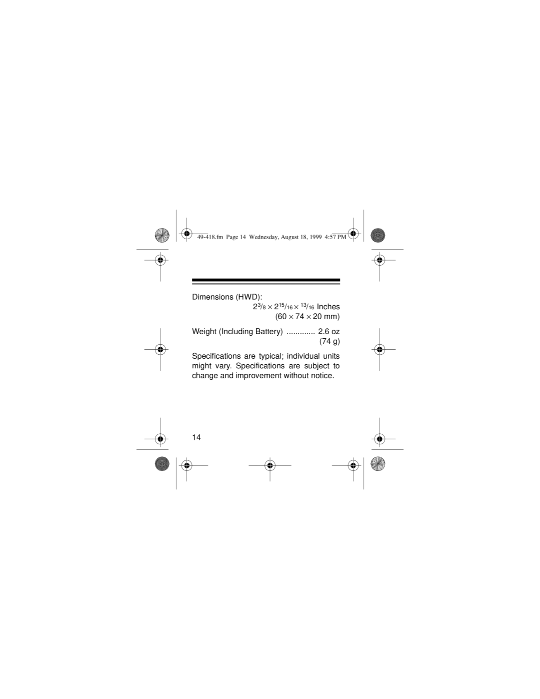 Samsung 49-418 owner manual 74 g 