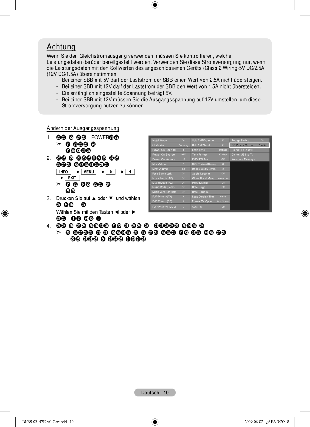 Samsung 5 installation manual Achtung 