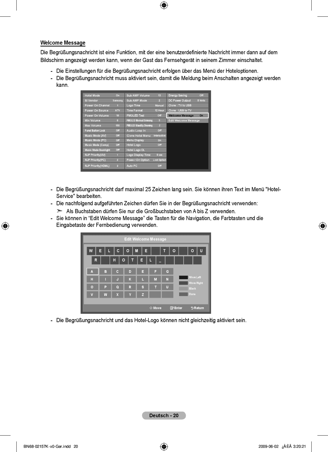 Samsung 5 installation manual Welcome Message 