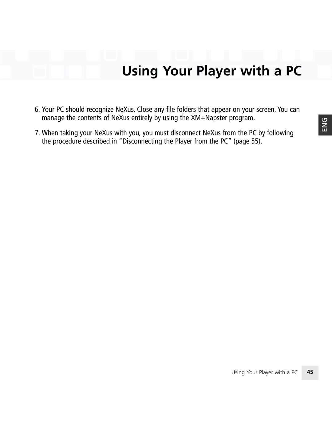 Samsung 50 manual Using Your Player with a PC 