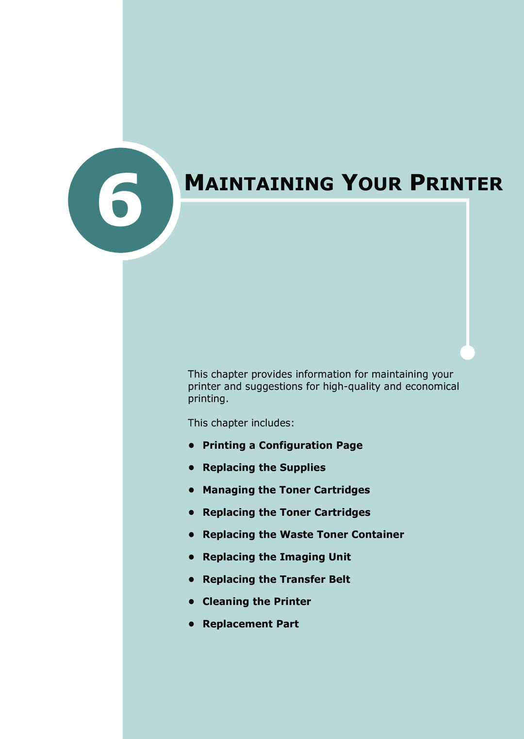 Samsung 500N setup guide Maintaining Your Printer 