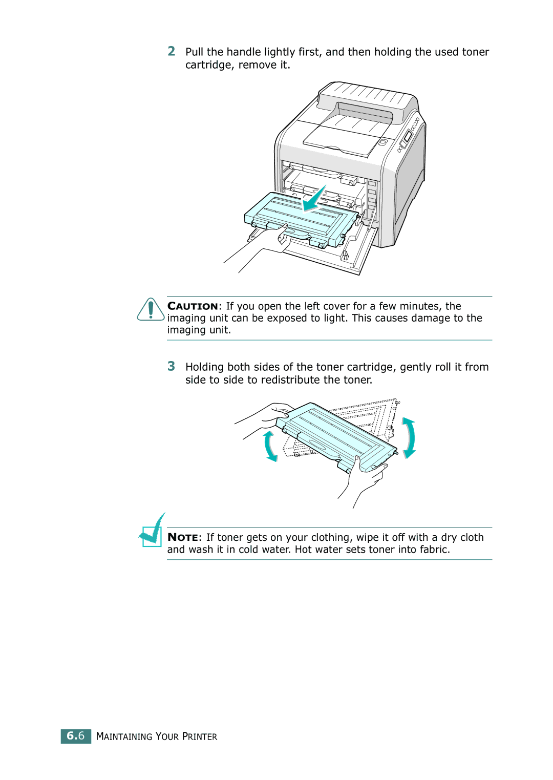 Samsung 500N setup guide Maintaining Your Printer 