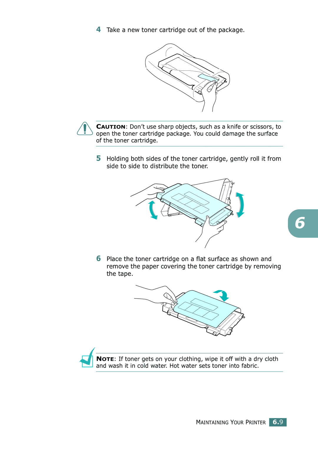 Samsung 500N setup guide Maintaining Your Printer 