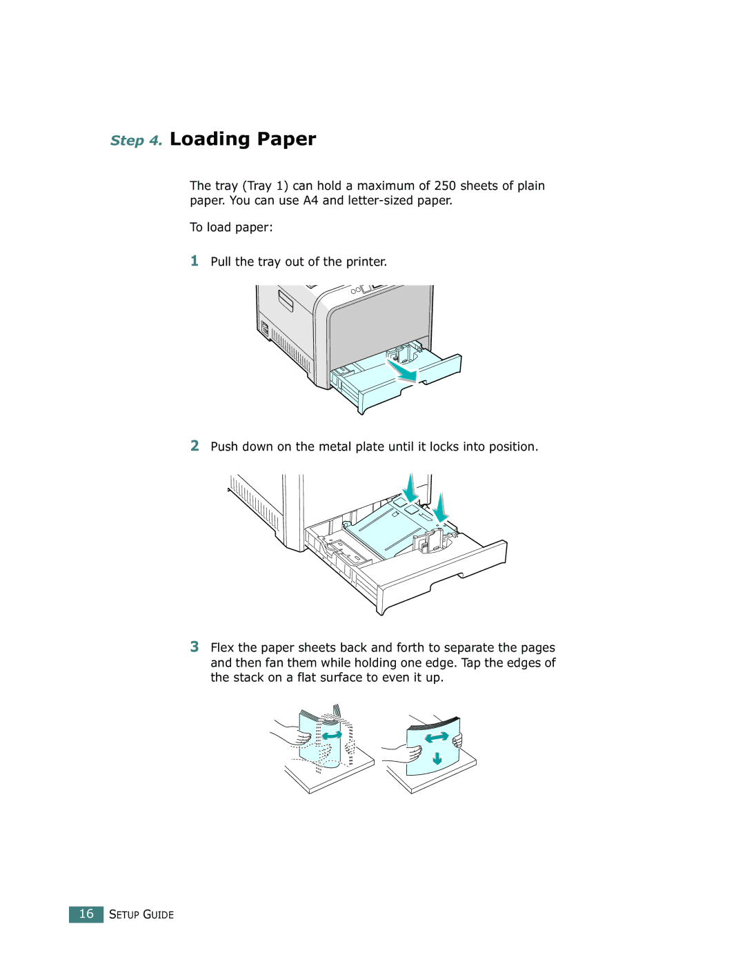 Samsung 500N setup guide Loading Paper 