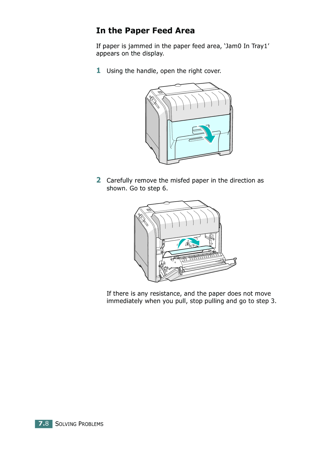 Samsung 500N setup guide Paper Feed Area 