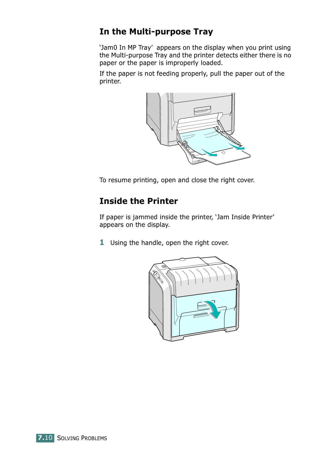 Samsung 500N setup guide Multi-purpose Tray, Inside the Printer 