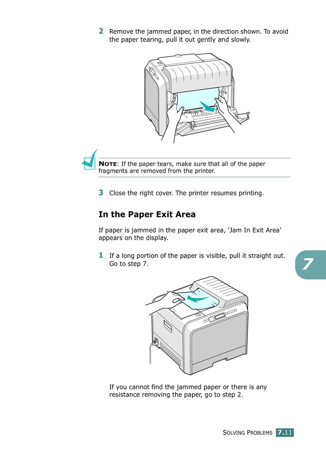 Samsung 500N setup guide Paper Exit Area 