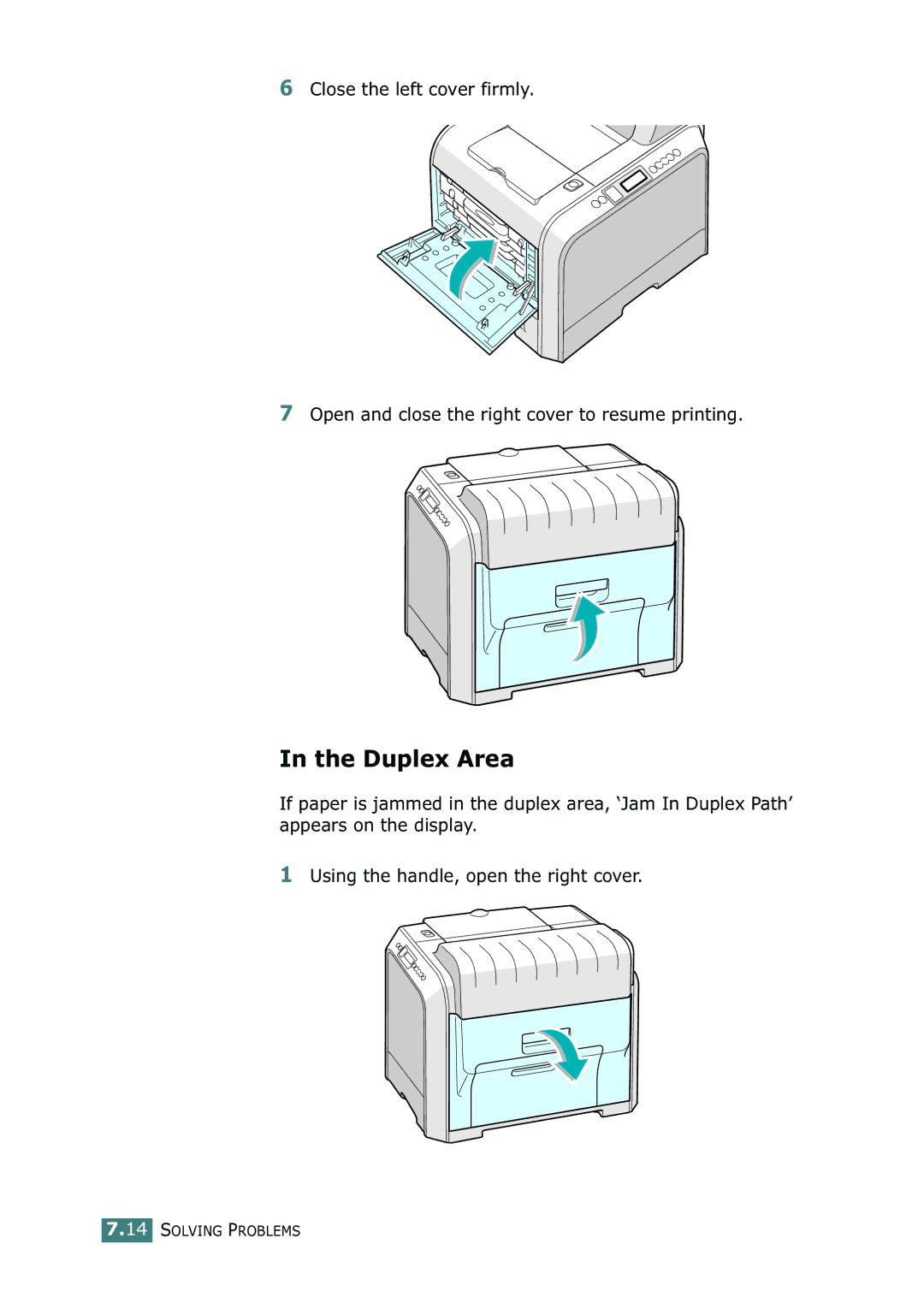 Samsung 500N setup guide Duplex Area 