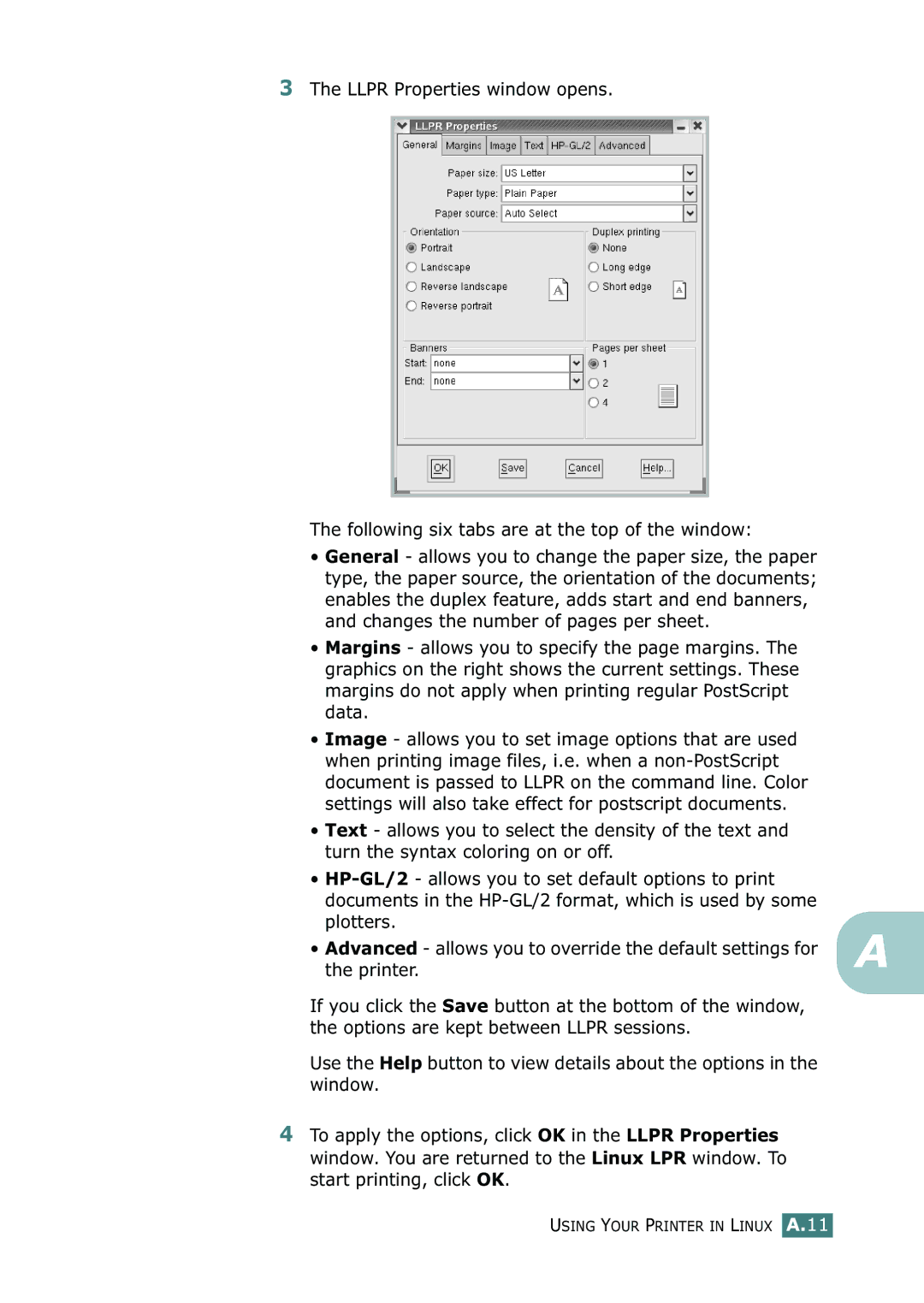 Samsung 500N setup guide Using Your Printer in Linux A.11 