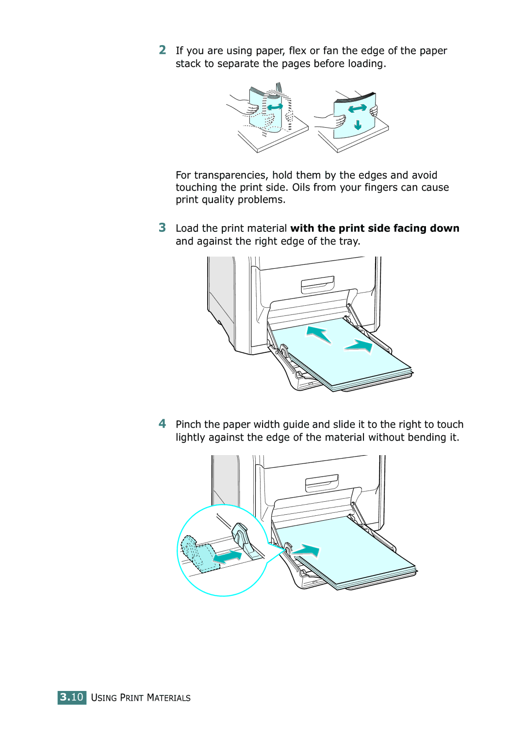 Samsung 500N setup guide Using Print Materials 