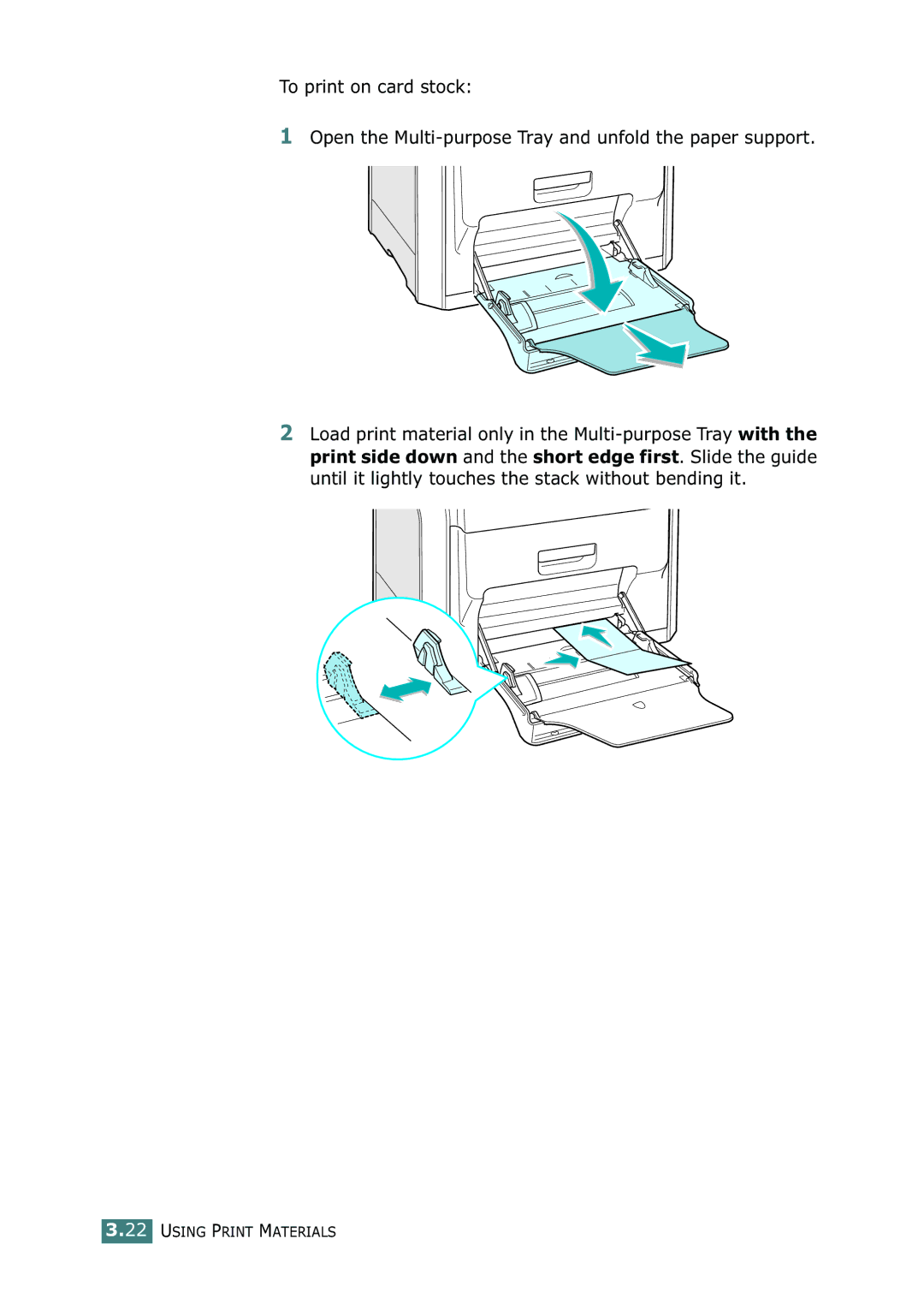 Samsung 500N setup guide Using Print Materials 