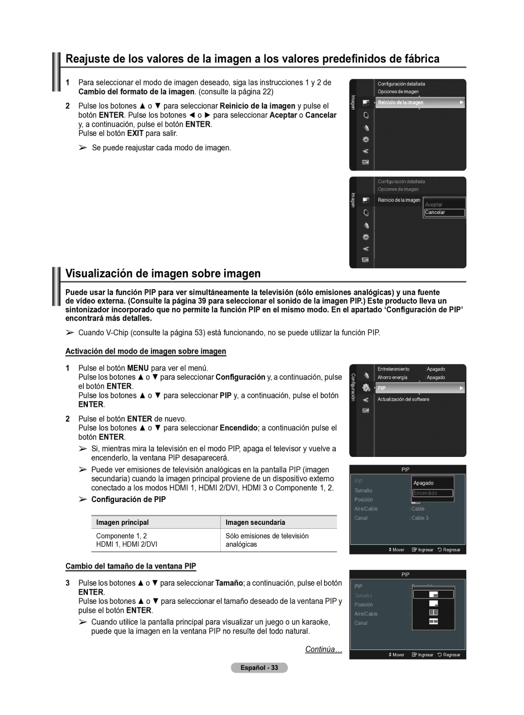 Samsung 510 user manual Visualización de imagen sobre imagen, Cambio del formato de la imagen. consulte la página 