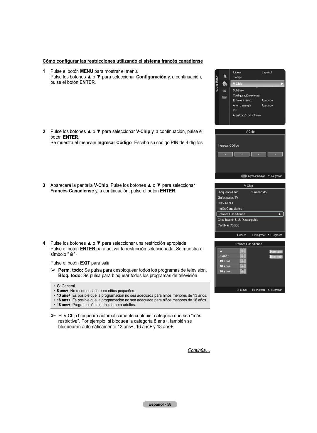 Samsung 510 user manual 18 ans+ Programación restringida para adultos 